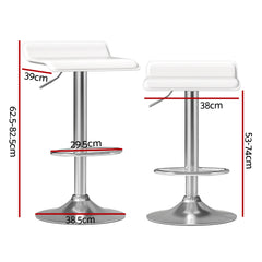 Wade PU Leather Gas-Lift Swivel Bar Stool Set of 4 – White
