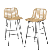 Gardeon 2 Piece Outdoor Bar Stools Wicker Dining Rattan Chair