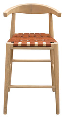 Elliot Genuine Leather Barstool - Set of 2 (Natural)