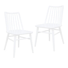 Riviera Solid Oak Dining Chair - Set of 2 (White)