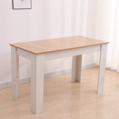 Dining Table Rectangular Wooden 120M-Wood&White