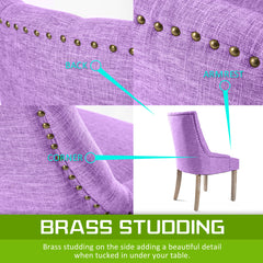 2X French Provincial Dining Chair Oak Leg AMOUR VIOLET