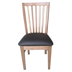 Fairmont 9pc Set 210cm Dining Table Chair PU Leather Seat Slat Back Oak Wood