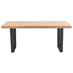 Petunia Dining Table 180cm Elm Timber Wood Black Metal Leg - Natural