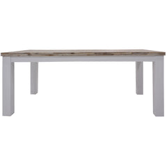 Plumeria Dining Table 225cm Solid Acacia Wood Home Dinner Furniture -White Brush