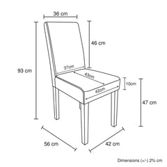 2x Wooden Frame Black Leatherette Dining Chairs with Solid Pine Legs