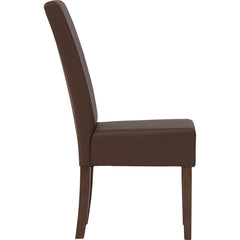 Mesi Dining Chair x2 - Cocoa Legs Mocha Colour Vinyl Upholstery