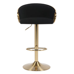 Cohen Synthetic Leather Gas-Lift Swivel Bar Stool – Gold