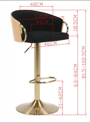 Cohen Synthetic Leather Gas-Lift Swivel Bar Stool – Gold
