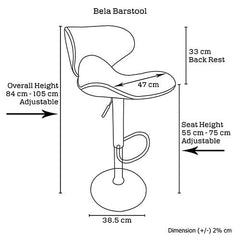 2 X Bela Bar Stool Red - BSR