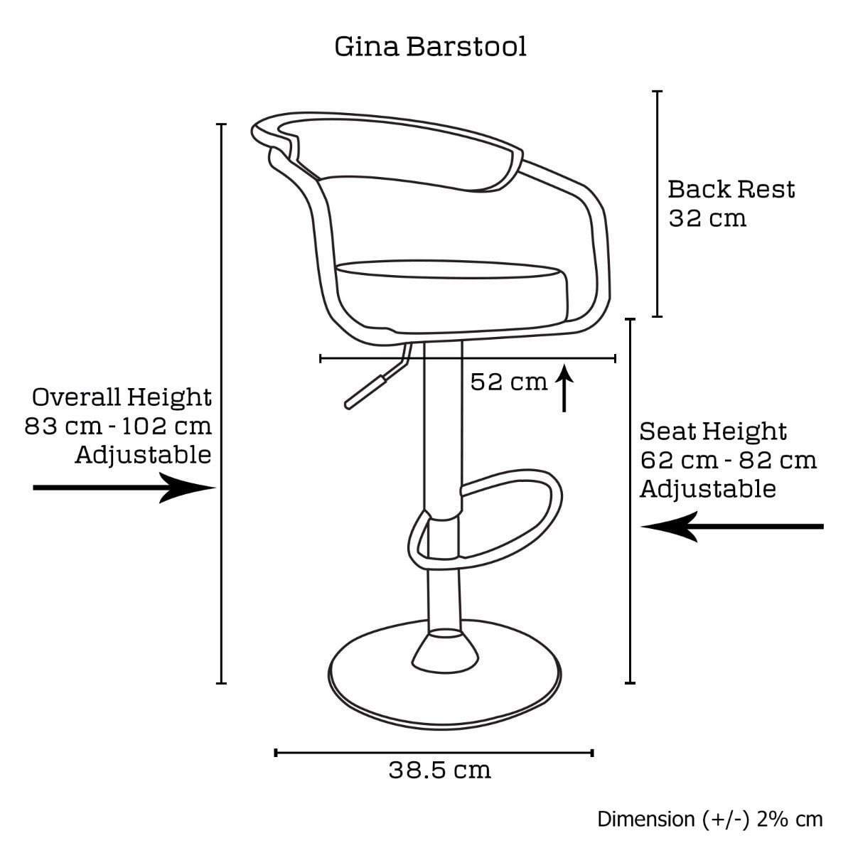 2 x GINA BAR STOOL WHITE - BSR