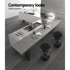 Set of 2 Kitchen Bar Stools Gas Lift Bar Stool Chairs Swivel Barstools Black - BSR