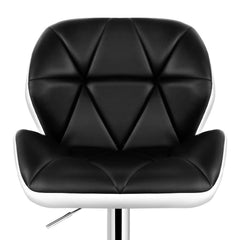 Set of 2 Kitchen Bar Stools Swivel Bar Stool Chairs PU Leather Gas Lift Black - BSR