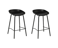 Fellini Plastic Kitchen Bar Stool Set of 2 – Black