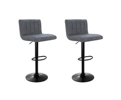 Set of 2 Kitchen Bar Stools Swivel Vintage Bar Stool PU Leather Gas Lift Chairs