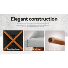 Artiss Set of 4 Wooden Fabric Bar Stools Square Footrest - Light Grey