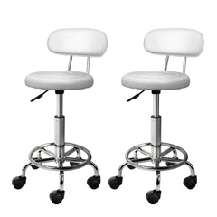 Artiss 2X Saddle Salon Stool Swivel Backrest Chair Barber Chair Hydraulic Lift
