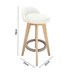 Milano Decor Phoenix Barstool Cream Chairs Kitchen Dining Chair Bar Stool - Four Pack - Cream