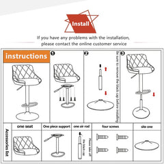 Bar Stools Kitchen Bar Stool Leather Barstools Swivel Gas Lift Counter Chairs x2 BS8403 Black