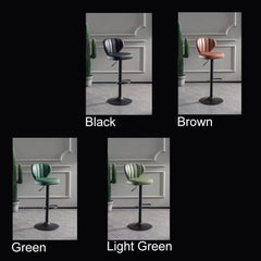 Bar Stools Kitchen Bar Stool Leather Barstools Swivel Gas Lift Counter Chairs x2 BS8405 Black