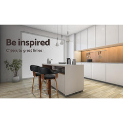 Set of 2 Bar Stools Wooden Swivel Bar Stool Kitchen Dining Chair Wood Black - BSR