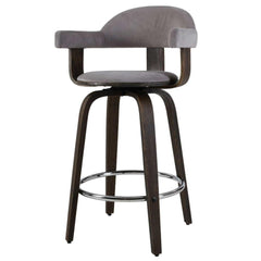 Set of 2 Bar Stools Wooden Swivel Bar Stool Kitchen Dining Chair Wood Grey - BSR