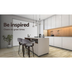 Set of 2 Bar Stools Wooden Swivel Bar Stool Kitchen Dining Chair Wood Grey - BSR