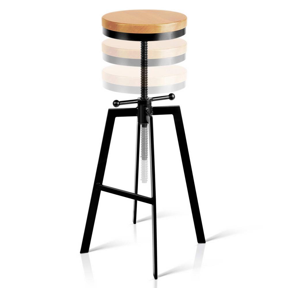 Adjutable Height Swivel Bar Stool - Black - BSR