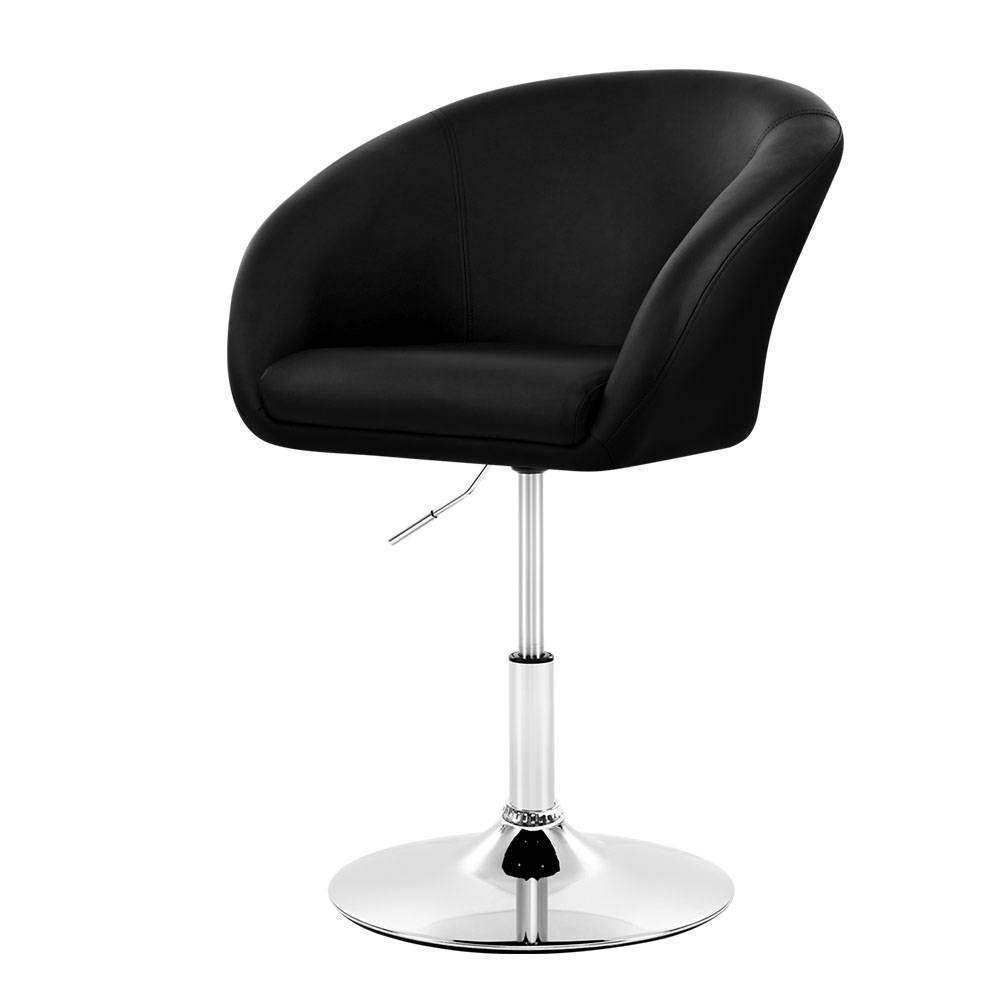 Bar Stools Accent Chairs Kitchen Bar Stool Swivel Gas Lift PU Leather Black - BSR