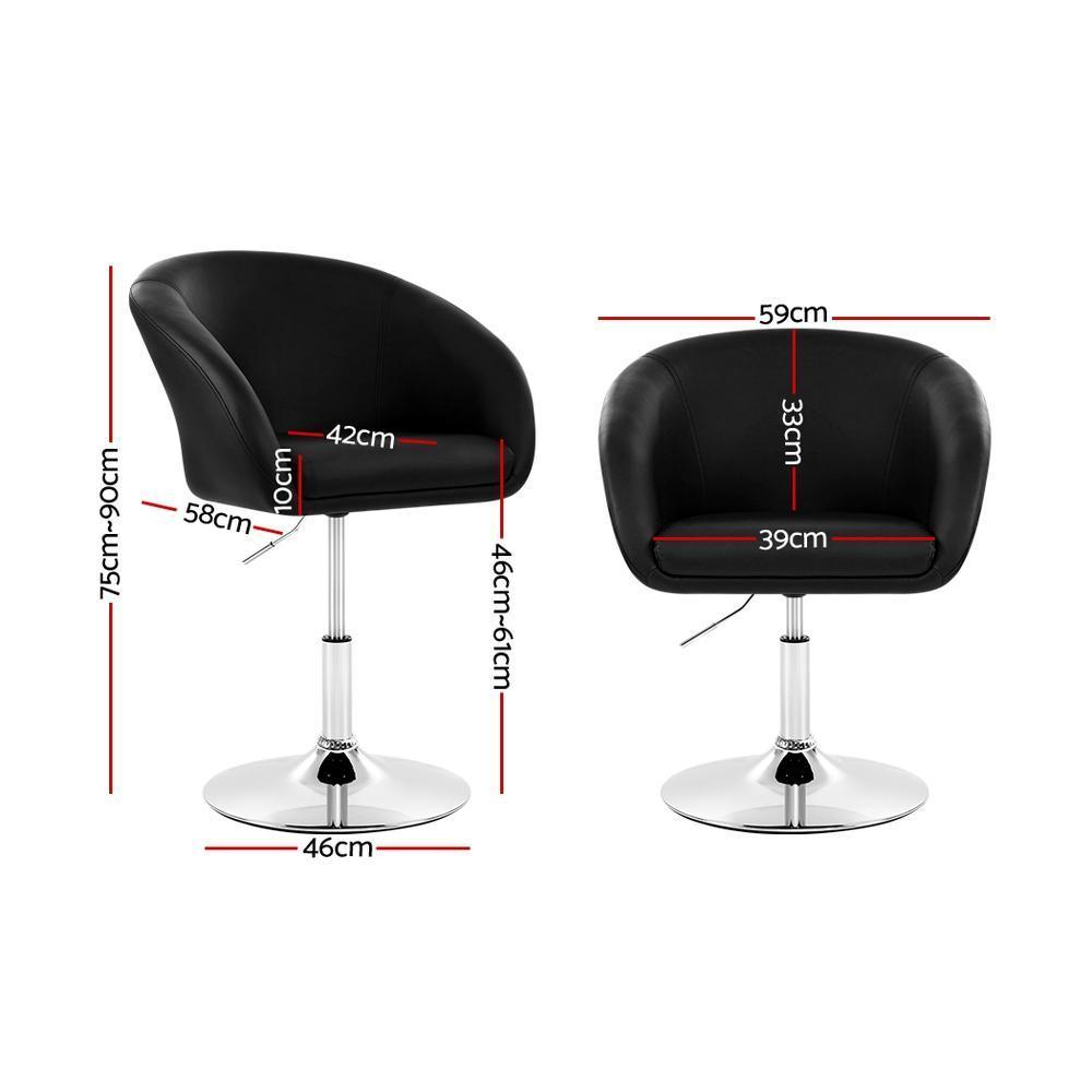 Bar Stools Accent Chairs Kitchen Bar Stool Swivel Gas Lift PU Leather Black - BSR