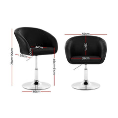 Bar Stools Accent Chairs Kitchen Bar Stool Swivel Gas Lift PU Leather Black - BSR