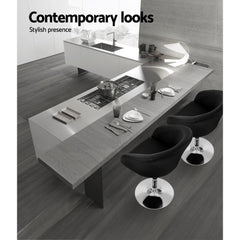 Bar Stools Accent Chairs Kitchen Bar Stool Swivel Gas Lift PU Leather Black - BSR