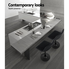 Set of 2 Kitchen Bar Stools Gas Lift Stool Chairs Swivel Barstools Vintage PU Leather - BSR