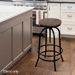 Rustic Industrial Round Bar Stool - BSR