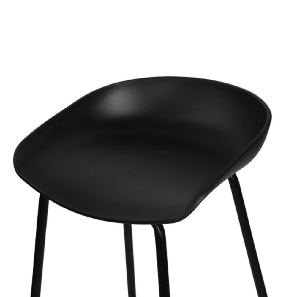 Set of 2 Metal Bar Stools - Black - BSR