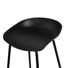 Set of 2 Metal Bar Stools - Black - BSR