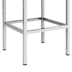 Set of 2 PU Leather Backless Bar Stools - White - BSR