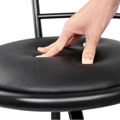 Set of 2 PU Leather Bar Stools - Black - BSR