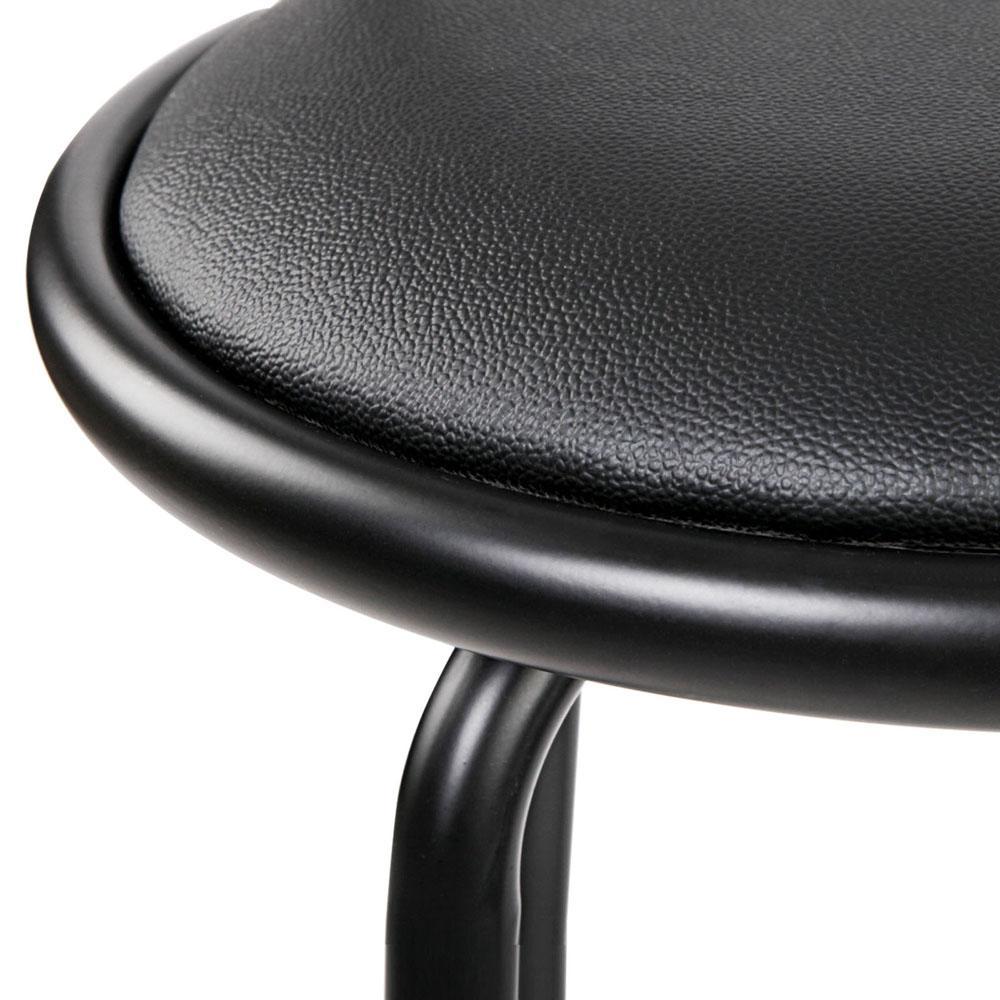 Set of 2 PU Leather Bar Stools - Black - BSR
