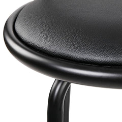 Set of 2 PU Leather Bar Stools - Black - BSR