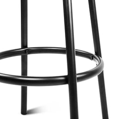 Set of 2 PU Leather Bar Stools - Black - BSR