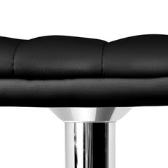Set of 2 PU Leather Bar Stools ARNE Swivel Bar Stool Kitchen Chairs Black Gas Lift Black - BSR