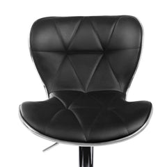 Set of 4 Bar Stools RUBY Kitchen Swivel Bar Stool PU Leather Chairs Gas Lift Black - BSR