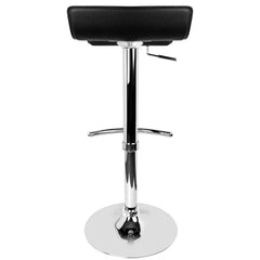 set of 4 Bar Stools SENA Kitchen Swivel Bar Stool PU Leather Chairs Gas Lift Black - BSR