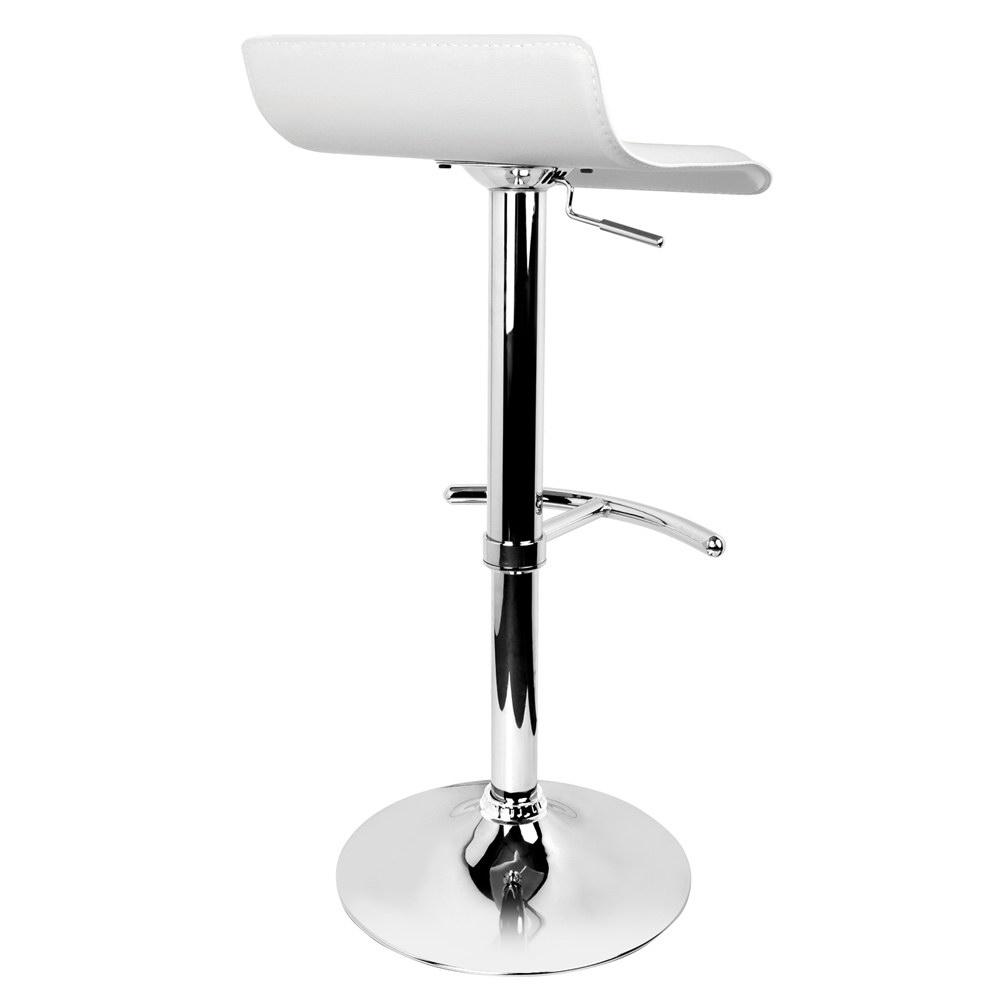 set of 4 Bar Stools SENA Kitchen Swivel Bar Stool PU Leather Chairs Gas Lift White - BSR