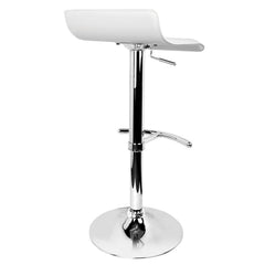 set of 4 Bar Stools SENA Kitchen Swivel Bar Stool PU Leather Chairs Gas Lift White - BSR