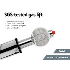 Set of 4 PU Leather Bar Stools Swivel Bar Stool Kitchen Chairs Gas Lift Grey - BSR