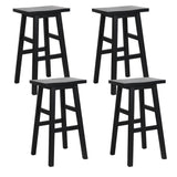 set of 4 Wooden Bar Stools Kitchen Bar Stool Chairs Barstools Black
