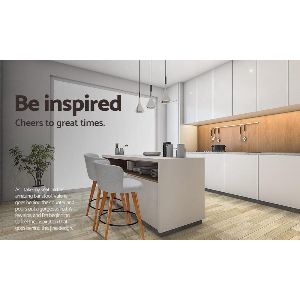 set of 4 Wooden Bar Stools Modern Bar Stool Kitchen Dining Chairs Cafe Grey - BSR