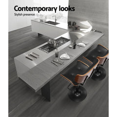 Kitchen Bar Stool Gas Lift Stool Chairs Swivel Barstool PU Leather Black x1 - BSR